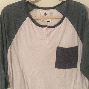 ON THE BYAS White Tee with 3/4 Length Sleeves